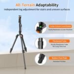 75" Camera Tripod,Aluminum Tripod for Camera Phone/Monopod with Remote | Cell Phone Tripod for iphone with Ball Head,Camera Stand for Canon/Sony/DSLR/Digital Camera Accessory Kits,Max Load 17.64lb - Image 6
