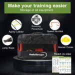 Agility Ladder Training Equipment Set - Agility Ladder(12 Rungs/20ft), 4 Speed Hurdles, 12 Training Cones, Jump Rope, Parachute for Speed/Soccer/Football Training with Carry Bag - Image 7