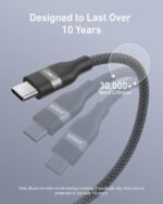 Anker Nano USB C to USB C Cable, 240W Fast Charging Cable (10 ft, Black) | Flexible Multi-Color Braided Charger for iPhone 17 Series, MacBook Pro, and More - Image 5