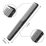 Leinuosen 12 Pcs Carbon Fine Cutting Comb for Salon Hairdressing, Heat Resistant Barber Comb (Black) | Taper Comb Set, Anti-Static Carbon Fiber, Salon Cutting Use, Lightweight Grip, Fits All Hair Types - Image 3