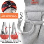 Tomkas Small Dog Cat Sling Carrier Puppy Purse Travel Wrap Soft Crossbody Pet Bag (Gray, M - Classic Pocket & Classic Strap) - Image 8