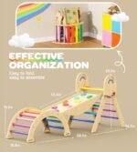 Pikler Triangle Set, 9-in-1 Montessori Climbing Toy for Toddlers, Foldable Wooden Indoor Jungle Gym & Playground Climber for Learning and Motor Skills (18 Months–7 Years) - Image 8