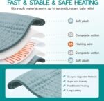Heating Pad for Period Cramps, Heating Pad for Back/Neck/Shoulder Muscle Pain, 6 Heating&4 Timer Setting, Auto Shut Off, Dry/Moist Heat & Machine Washable, Gray Birthday Christmas Gifts for Women Mom - Image 3