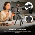 NEEWER Flexible Phone Tripod, Small Mini Camera Webcam Desk Stand, Phone Holder & Action Camera Mount Adapter Compatible with iPhone GoPro DJI Pocket 4 3 Xtra Muse Insta360 for Video Recording, TP34 - Image 9