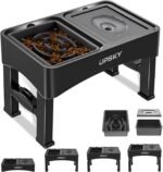 UPSKY 2-in-1 Elevated Dog Bowls Set with 4 Height Adjustable Stand, Balck | No Spill Water Bowl, Slow Food Bowl, No-Splash, Anti-Slip, Dishwasher Safe, Folding Design, Suitable for Small Medium Dogs - Image 2