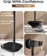 COOPER ChatStand Sturdy Cell Phone Holder, iPhone Stand for Desk, Recording | 9-13" Adjustable, Weighted Metal Base, Tabletop Tripod, for Filming, Video Calls, FaceTime; fits all iPhone, Samsung, Android - Image 5