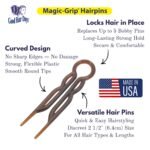 Good Hair Days Magic-Grip Hairpins, 10 Styling Updo U-Pins for Strong Hold | Curved 2.5" Hair Pins for Fine, Thick, Curly & Long Hair. All Day Discreet Hold for Buns, Half Updos, French Twists. USA-Made - Image 5