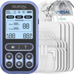 NURSAL 60 Modes TENS Unit Muscle Stimulator for Pain Relief Therapy, 3-in-1 Dual Channel EMS Muscle Stimulator for Back, Shoulder, Neck, Knee, Sciatica, Rechargeable TENS Machine with 12 TENS Pads - Image 2