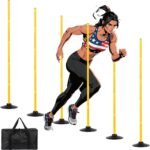 Desyeryamimi 5 FT Agility Training Poles for Soccer/Dog/Horse,Adjustable Football Basketball Speed and Agility Training Equipment,Set of 4/6 with Round Rubber Base - Image 2