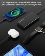BERTHALESS Retractable Car Charger, 4 in 1 Fast Charging Car Charger with USB-C & USB-A, Compatible with iPhone 17/16/15/14/13/12/11,Galaxy,Pixel,Car Accessories Gifts for Fathers Day,Husband,Men,Dad - Image 5
