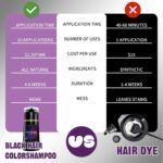Hair Dye Shampoo，Easy to Use at Home, Women & Men (Black) | Ammonia-Free Vegan 3-in-1 Instant Color Shampoo, Provides Natural Gray Hair Coverage for Daily Hair Care Use - Image 7