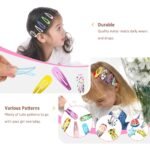 Hair Clips for Girls, Funtopia 100Pcs Snap Barrettes for Kids Teens Women | Colorful Metal Snap Hair Clips, 2 Inch Barrettes Cute Candy Color, Non-Slip Hair Accessories Cartoon Hair Pins (Animal Stars) - Image 3