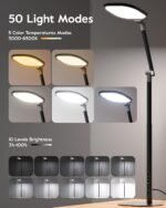 Video Conference Lighting, Edge-Lit Eye-Care Desk Lamps, 50 Modes | Soft, Dimmable & Flexible, CRI>97.8, 40" Tall, Memory and Timer Func, Stable Mental Base for Home Office, Video Calls, Webcam - Image 6
