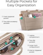 BAGSMART Tote Bag for Women, Lightweight Puffy Tote Bag with Compartments Shoulder Bag Handbag for Travel, Work, Gym | Lightweight - Image 7