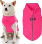 Gooby Zip-Up Fleece Dog Sweater, Pink, Medium | Soft warm fleece; Step-in zip-up; Dual D-ring leash; Bottom-opening design; Machine washable - Image 2