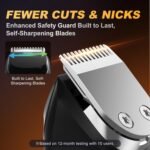 Beard Trimmer for Men, Cordless 18-in-1 Electric Razor & Hair Clipper,Gifts | Waterproof Mustache Grooming Kit, Rechargeable Beard Hair Nose Ear & Body Trimmer, Face Shaver, gift for men,husband & father - Image 4