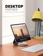 Lamicall iPad Stand Adjustable Tablet Holder, Sturdy Aluminum, Multi-Angle | Dock Stand for 4-13" iPad Pro Air Mini Kindle Tab Switch, All Aluminum Metal, Multi-Angle, Sturdy, Office Desk Accessories - Image 4