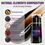Hair Dye Shampoo，Easy to Use at Home, Women & Men (Black) | Ammonia-Free Vegan 3-in-1 Instant Color Shampoo, Provides Natural Gray Hair Coverage for Daily Hair Care Use - Image 5