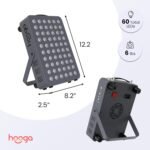 Hooga HG300 Red Light Therapy Panel, 660nm Red & 850nm Near-Infrared Light, 60 LEDs, Built-in Timer, Adjustable Stand for Home Wellness - Image 4
