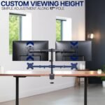 VIVO Dual Monitor Desk Mount, Holds 2 Computer Screens up to 30 inches and 22lbs Each, Heavy Duty Fully Adjustable Steel Stand with C-Clamp and Grommet, Black, STAND-V002 | Black, Articulating, Adjustable Monitor Arm, Grommet or C-Clamp Mounting, Computer Stand for 2 Monitors, Holds 22 lbs Each - Image 8