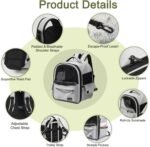 Cat Carrier Dog Backpack Carrier with Anti-Collapse Bottom (Light Gray) | Dog Carrier Mesh Backpack Breathable Pet Travel Bag with Sun Shade, Locking Zippers, Ergonomic Support for Hiking, Vet, Car - Image 10