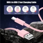 LOFPYE 3-Pack Pink [3.3FT+3.3FT+6FT] USB A to USB C Cable，USB to USB C Car Carplay Cable for iPhone 16 15 Pro Plus Pro Max，for iPad Pro/Air/Mini，for Samsung S24/S23/S22，for MacBook Pro/Air and More - Image 7