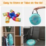 Depets Cat Tunnel for Indoor Cats, Large Collapsible Cat Tube Toys, 5-Way | Pet Play Tunnel with Interactive Peephole & Play Ball, S-Shaped, for Kittens Puppies Rabbits Indoor Exercise, Polyester - Image 5