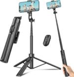 Selfie Stick Tripod for Phone with Remote Control & Holder, 63 Inch, Black | Extendable Selfie Stick Travel for iPhone, iPhone Tripod for Video Recording - Image 2