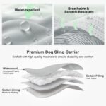 FURTIME Dog Sling Carrier, Puppy Sling for Small Dogs Up to 16 lbs | 2-in-1 Backpack and Shoulder Bag, Hands-Free Pet Carrier with Safety Tether & Adjustable Strap for Outdoors, Grey - Image 6