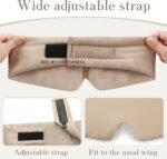 SECZIPE 100% Mulberry Silk Sleep Mask Eye Mask for Women Man with Adjustable Band, for Side Sleeper Blackout Sleep Mask for Travel Rest and Office Large Size (Taupe) - Image 5