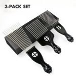 3-Piece Stainless Steel Afro Hair Pick Set, Fist Design for Men & Women, Perfect for Natural Curly Afro Hair, Essential Hairdressing Styling Tool - Image 8