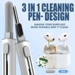 Inesore for AirPod Cleaning Kit, for Phone Earbuds Electronics (White) | Metal Tip, High-Density Soft Brush, Flocked Sponge Tip, 3 in 1 Design, Compact & Lightweight, Easy Operation, Easy to Carry - Image 3