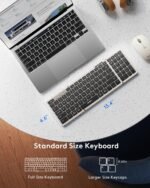 Foldable Keyboard and Mouse, Samsers Folding Bluetooth Keyboard Combo, 2.4G + BT5.0 x 2, Full-Size Portable Travel Keyboard & Rechargeable Wireless Mouse for Windows Android iOS Mac OS, Starlight - Image 4