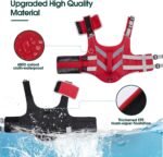 Kuoser Reflective Dog Life Jacket, Dog Life Vest for Swimming Boating | Adjustable Pet Lifejackets, High Flotation Doggie Swimsuit with Rescue Handle for Small Medium Large Dogs - Image 4
