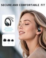 Active Noise Cancelling Ear Buds Wireless Earbuds 90H Playtime Bluetooth Headphones Stereo Bass Over-Ear Hooks Earphones with Power Display Case IPX7 Waterproof Headset for Workout/Running, Black - Image 5