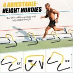 BORNEW 2 Pack Agility Ladder, Soccer Speed Training Equipment Set with Total 26 ft Agility Ladder, 12 Cones, 4 Adjustable Hurdles, Jump Rope, for Soccer, Basketball, Football, Kids, Youth, Adults - Image 4