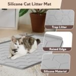 Garoopion Silicone Cat Litter Mat 34×22 inch, Easy to Clean, Gray | Waterproof Silicone Mat with Raised Edges, Catch Litter, Protect Floor from Urine, Multi-Use for Dog/Sink/Kitchen/Boots - Image 4