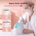 EZBASICS Facial Steamer, Nano Ionic Warm Mist for Facial Deep Cleaning Blue | Professional Face Steamer for Home Sauna SPA, Unclogs Pores Sinuses, Bonus 5 Piece Stainless Steel Skin Kit - Image 4