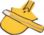 HDE Dog Raincoat Jacket Reflective Adjustable Hooded Pet Poncho Rain Coat with Leash Hole for Small to X-Large Dogs Yellow - XL - Image 6
