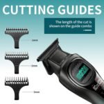 VGR 888T Hair Trimmer for Men, T-Blade, 8000RPM, DLC-Coated Blade, Green | Cordless detail trimming; LED display; built-in light; 2000mAh battery; USB charging base; 1/2/3mm combs - Image 7