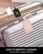 Initial Luggage Tags for Suitcases, 3 Pack TSA Approved Easy to Identify Leather Letter M Travel Tags for Luggage, Travel Essentials Bag Tag Suitcase Identifiers, Cute Hot Stamped Monogram - Image 5