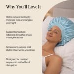 Kitsch XL Satin Bonnet for Sleeping - Haze Blue | Softer Than Silk Bonnet For Sleeping Women - Secure Fit, Adjustable & Prevents Breakage Hair Bonnet For Sleeping - Image 6