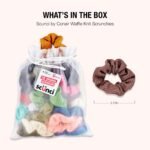 Scünci Hair Scrunchies, Waffle Knit Cotton, No-Damage, 36 Count | Machine-washable cotton-blend elastic hair ties for comfortable daily wear, wide assortment of colors to suit any look - Image 8