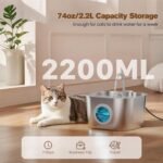 Cat Water Fountain Stainless Steel: Pet Fountains for Cats/Dog Indoor Automatic Waterer Bowls for Drinking Small Animal Water Dispenser Metal Pets Watering Faucet Bottle Auto Kitty Watering Supplies - Image 7