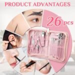 MINKINH 26-Piece Manicure Set for Women, Pink At-Home Nail Care Kit | Carbon Steel Nail Clippers, 410 Stainless Steel Tools, PU Organizer Case for Pedicure, Cuticle, Facial and Daily Self-Care - Image 6