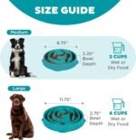 Outward Hound Fun Feeder Slo Bowl – Medium 2‑Cup Capacity, Slow Feeding, Small to Medium Dogs & Cats, Non-Slip, Turquoise, Drop Pattern | Slows Fast Eaters, Can Aid Digestion, Holds 2 Cups Dry or Wet Food, Non-Slip, Easy Clean, No BPA, Small to Medium Dogs & Cats - Image 6