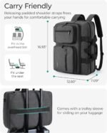 BAGSMART 3 In 1 Laptop Bag for Men, Computer Briefcase 17.3 Inch Laptop Water-Repellent Shoulder Bag, Computer Bag Business Travel Office, Black - Image 6
