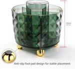 GOTOBA Dark Green Pen Pencil Holder for Desk, 360° Rotating Pen Organizer, Green Office Supplies, Cute Pen Holder, 6-Compartment Pencil Holder Rotating - Image 6