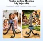 NEEWER Flexible Phone Tripod, Small Mini Camera Webcam Desk Stand, Phone Holder & Action Camera Mount Adapter Compatible with iPhone GoPro DJI Pocket 4 3 Xtra Muse Insta360 for Video Recording, TP34 - Image 7