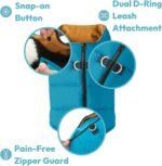 Gooby Padded Vest Dog Jacket, Solid Black, Medium | Fleece-lined insulated warmth; Step-in back zipper; Back D-ring leash; Water-resistant; Machine washable - Image 5
